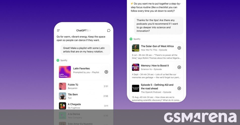 You can now ask ChatGPT to find your favorite tracks or create personalized playlists on Spotify