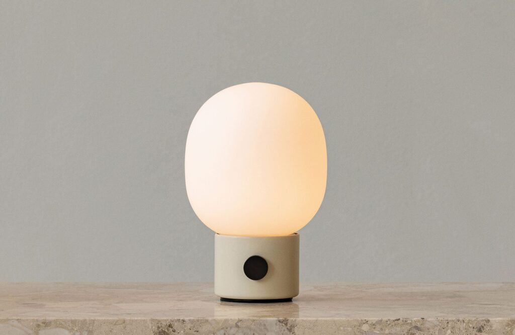Audo Copenhagen JWDA Table Lamp uses organic materials