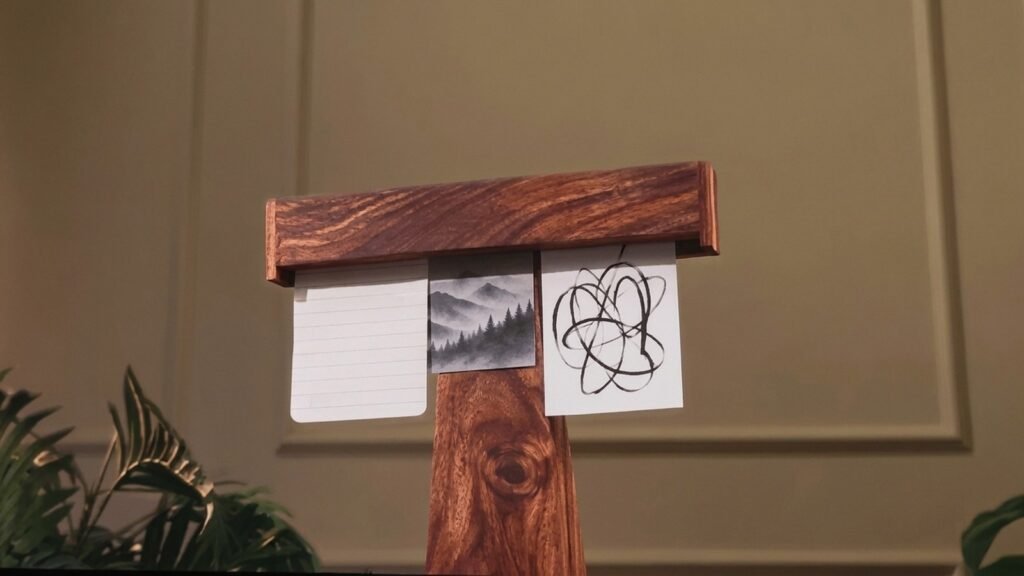 Display Dock Handmade Wood Note Holder